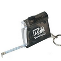 Black Keychain Flashlight with Tape Measure